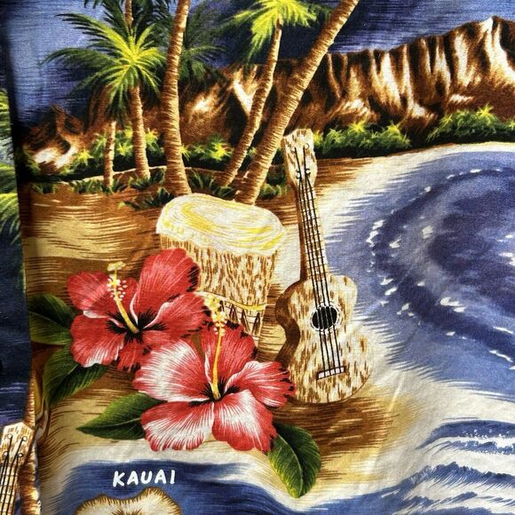 Puanani By Rjc Hawaiian Shirt Unisex Cotton USA Made Island Map Beach Music - XL - Picture 7 of 12